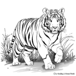 Siberian Tiger in the Wild Coloring Pages 2
