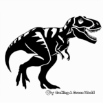 Silhouette T-Rex Coloring Pages for Artists 4