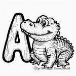 Simple Alligator Coloring Pages for Toddlers 3