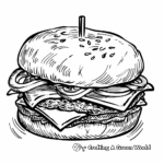 Simple Basic Burger Coloring Pages for Children 1