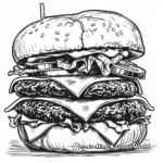 Simple Basic Burger Coloring Pages for Children 2