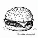 Simple Basic Burger Coloring Pages for Children 3