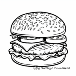 Simple Basic Burger Coloring Pages for Children 4