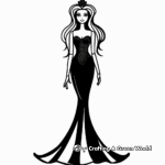Simple Black Barbie Coloring Pages for Young Children 1