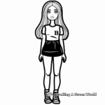 Simple Black Barbie Coloring Pages for Young Children 2