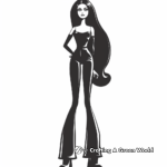 Simple Black Barbie Coloring Pages for Young Children 3