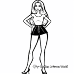 Simple Black Barbie Coloring Pages for Young Children 4