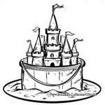 Simple Bucket-Made Sand Castle Coloring Pages for Children 3