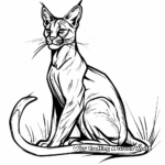 Simple Caracal Coloring Page for Children 1