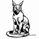 Simple Caracal Coloring Page for Children 2