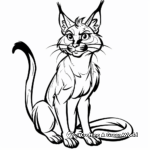 Simple Caracal Coloring Page for Children 3
