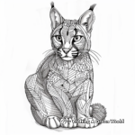 Simple Caracal Coloring Page for Children 4