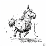 Simple Child's Birthday Pinata Coloring Pages 1