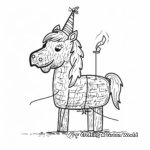 Simple Child's Birthday Pinata Coloring Pages 2