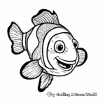 Simple Clownfish Outline Coloring Pages for Children 2