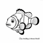 Simple Clownfish Outline Coloring Pages for Children 3