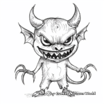 Simple Demon Minion Coloring Pages for Kids 3