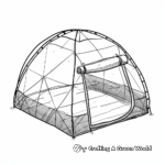 Simple Dome Tent Coloring Pages 1