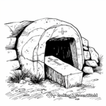 Simple Empty Tomb Coloring Pages for Children 1