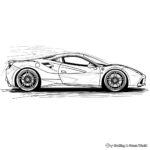 Simple Ferrari Coloring Pages for Kids 1