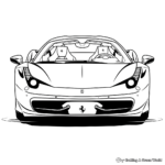 Simple Ferrari Coloring Pages for Kids 3