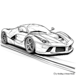 Simple Ferrari Coloring Pages for Kids 4