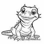 Simple Frilled Lizard Coloring Pages for Kids 1