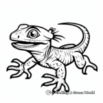 Simple Frilled Lizard Coloring Pages for Kids 2