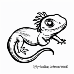 Simple Frilled Lizard Coloring Pages for Kids 3