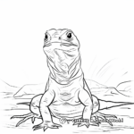Simple Frilled Lizard Coloring Pages for Kids 4