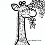 Simple Giraffe Eating Leaves Coloring Pages 2