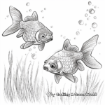 Simple Goldfish Pond Coloring Pages for Kids 1