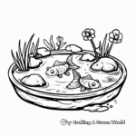 Simple Goldfish Pond Coloring Pages for Kids 2