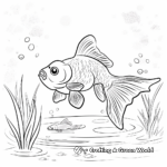 Simple Goldfish Pond Coloring Pages for Kids 3