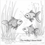 Simple Goldfish Pond Coloring Pages for Kids 4