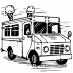 Simple Ice Cream Truck Coloring Pages for Children 4