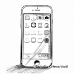 Simple iPhone 4s Coloring Pages for Kids 2
