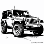 Simple Jeep Rubicon Coloring Pages for Children 1
