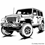 Simple Jeep Rubicon Coloring Pages for Children 3