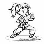 Simple Karate Stances Coloring Pages for Kids 1