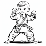 Simple Karate Stances Coloring Pages for Kids 2