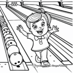Simple Kids Bowling Coloring Pages 1