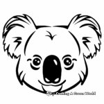 Simple Koala Face Coloring Pages 1