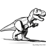 Simple Lego Jurassic World T-Rex Coloring Pages for Children 1