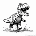 Simple Lego Jurassic World T-Rex Coloring Pages for Children 2