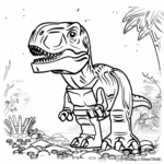 Simple Lego Jurassic World T-Rex Coloring Pages for Children 3