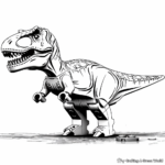 Simple Lego Jurassic World T-Rex Coloring Pages for Children 4