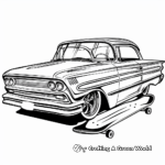 Simple Lowrider Skateboard Coloring Pages for Kids 2