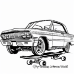 Simple Lowrider Skateboard Coloring Pages for Kids 3