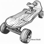 Simple Lowrider Skateboard Coloring Pages for Kids 4